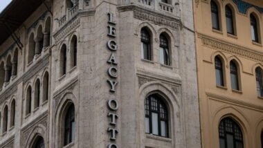 a tall building with a dome on top of it